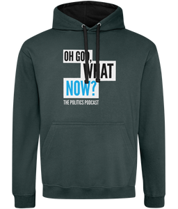 Oh God What Now? – Logo Blue on Grey/Black – Hoodie