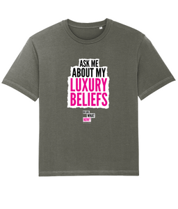 Oh God What Now? – Luxury Beliefs – T shirt Khaki