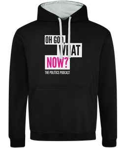 Oh God What Now? – Logo Pink on Black/Grey – Hoodie